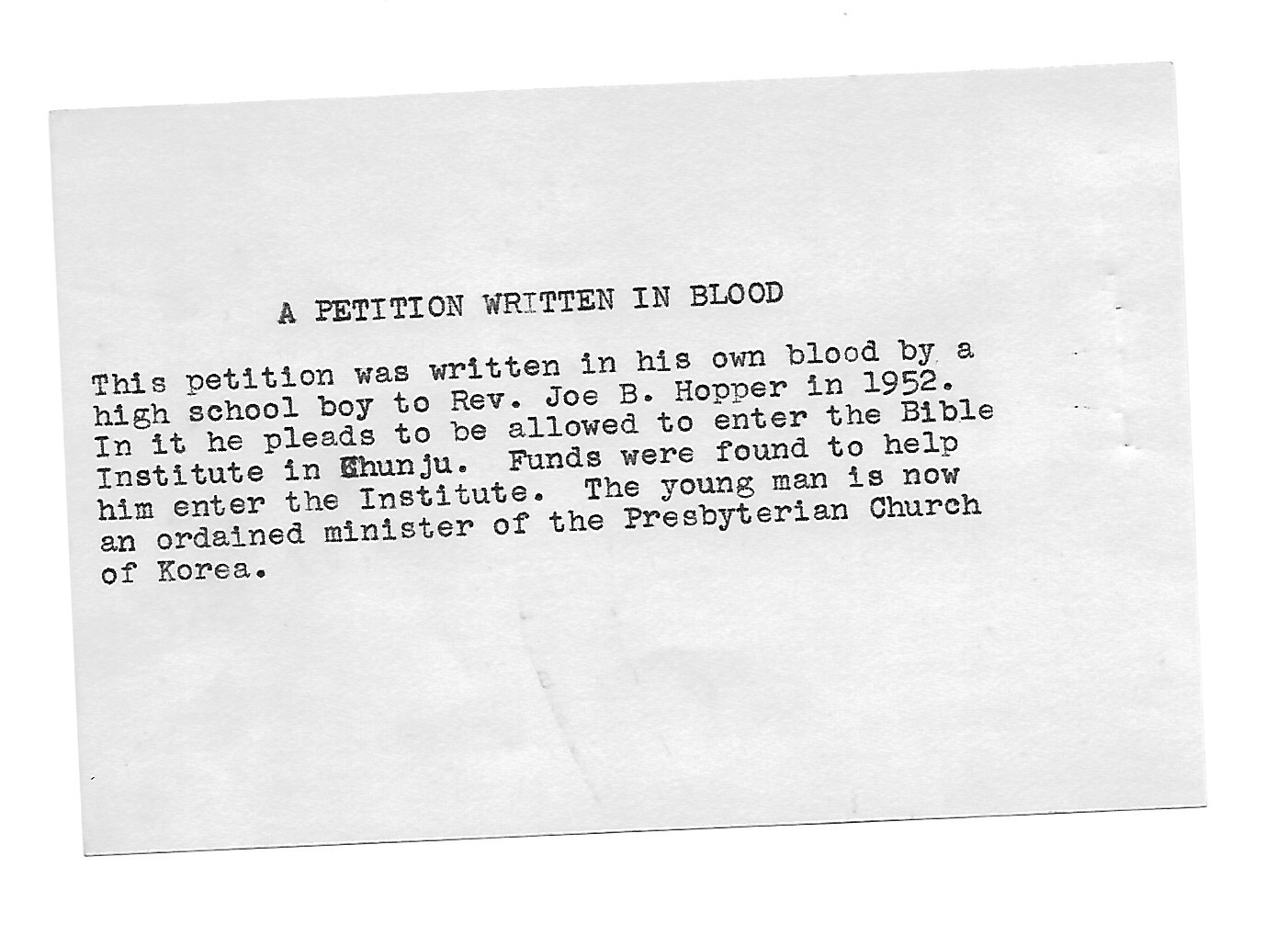 Petition in Blood