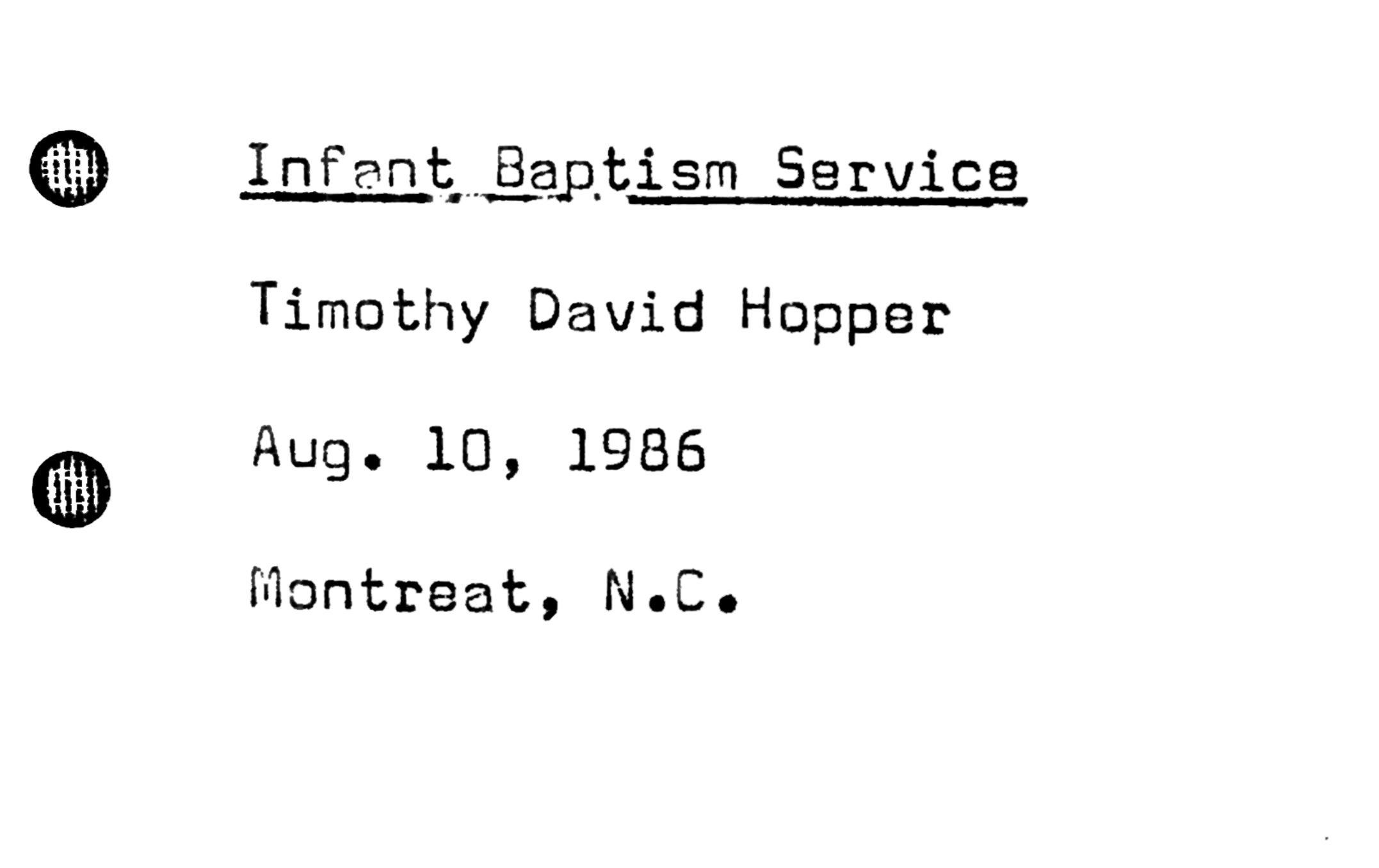 A Baptism Homily